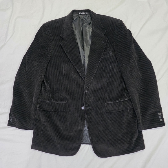 Oleg Cassini Other - Oleg Cassini Black Wide Whale Corduroy Sports Coat/Blazer. 46XL